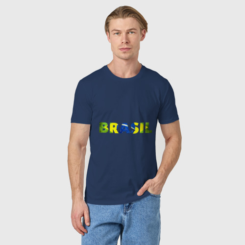 Мужская футболка хлопок BRASIL 2014, цвет темно-синий - фото 3