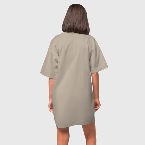 Платье-футболка хлопок Замужем, цвет миндальный - фото 4