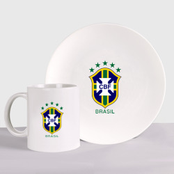 Набор: тарелка + кружка Сборная Бразилии по футболу