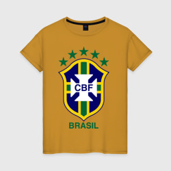 Женская футболка хлопок Сборная Бразилии по футболу