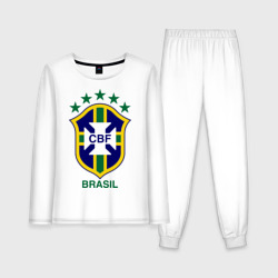 Женская пижама с лонгсливом хлопок Сборная Бразилии по футболу