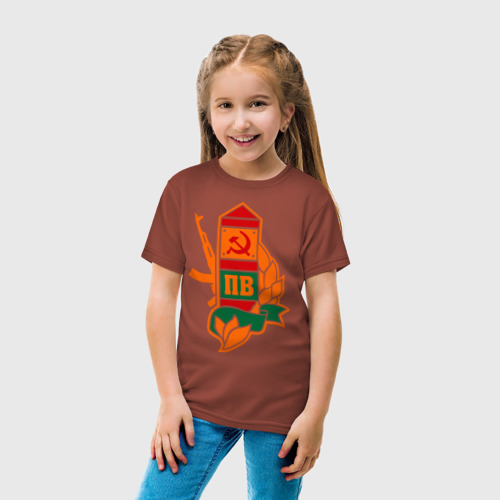 Детская футболка хлопок с принтом Пограничный столб, вид сбоку #3