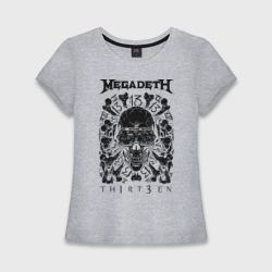 Женская футболка хлопок Slim Megadeth thirteen