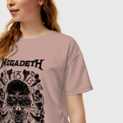 Женская футболка хлопок Oversize Megadeth thirteen - фото 2