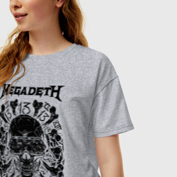 Женская футболка хлопок Oversize Megadeth thirteen - фото 2