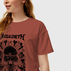 Женская футболка хлопок Oversize Megadeth thirteen - фото 2