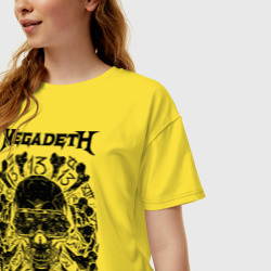 Женская футболка хлопок Oversize Megadeth thirteen - фото 2