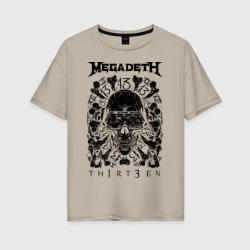 Женская футболка хлопок Oversize Megadeth thirteen