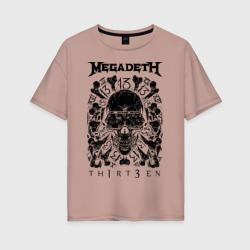 Женская футболка хлопок Oversize Megadeth thirteen