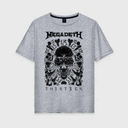 Женская футболка хлопок Oversize Megadeth thirteen