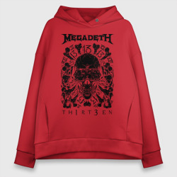 Женское худи Oversize хлопок Megadeth thirteen