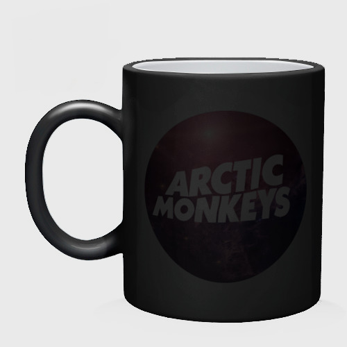 Кружка хамелеон Arctic monkeys space logo, цвет белый + черный - фото 3