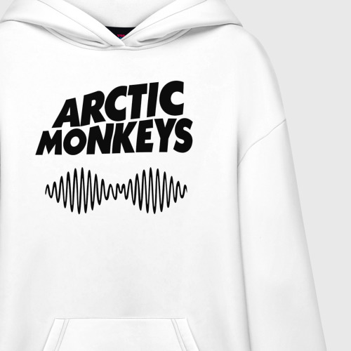 Худи SuperOversize хлопок Arctic Monkeys wave, цвет белый - фото 3