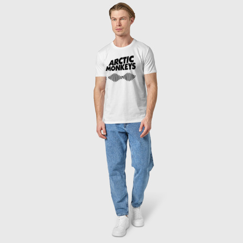 Мужская футболка хлопок Arctic Monkeys wave, цвет белый - фото 5