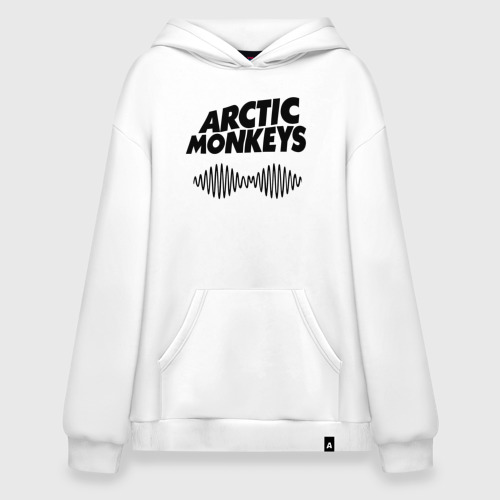 Худи SuperOversize хлопок Arctic Monkeys wave, цвет белый