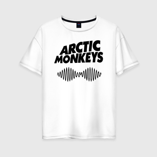 Женская футболка хлопок Oversize Arctic Monkeys wave, цвет белый