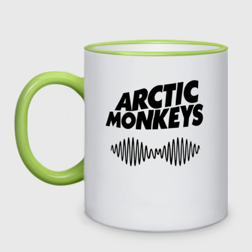 Кружка двухцветная Arctic Monkeys wave, цвет Кант светло-зеленый