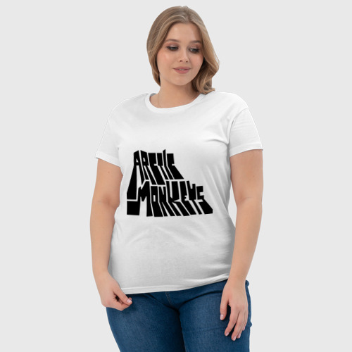 Женская футболка хлопок Arctic monkeys надпись, цвет белый - фото 6