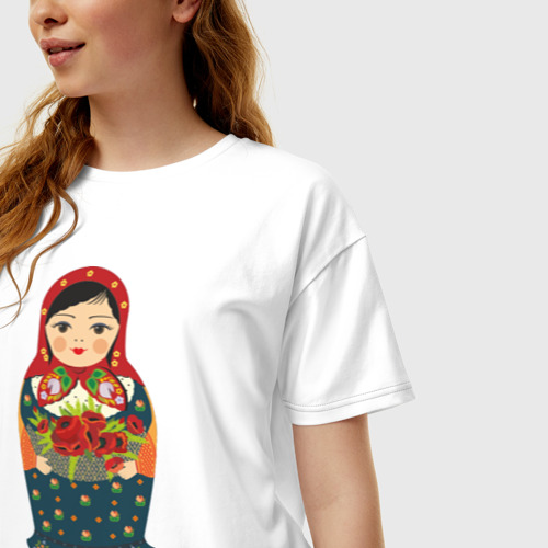 Женская футболка хлопок Oversize Брюнетки правят миром, цвет белый - фото 3
