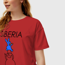 Женская футболка хлопок Oversize Siberia Hungry times - фото 2