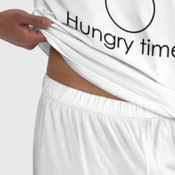 Пижама с принтом Siberia Hungry times для мужчины, вид на модели спереди №4. Цвет основы: белый