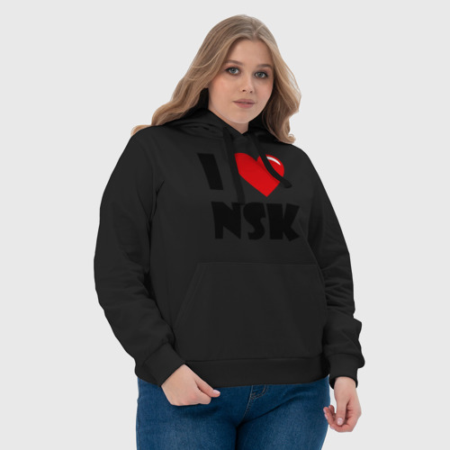 Женская толстовка хлопок I LOVE NSK, цвет черный - фото 6