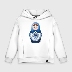 Детское худи Oversize хлопок Матрешка Гжель