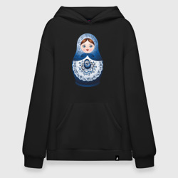 Худи SuperOversize хлопок Матрешка Гжель