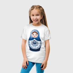 Детская футболка хлопок Матрешка Гжель - фото 2