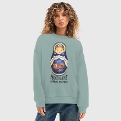 Женский свитшот oversize без начеса хлопок Рыжие правят миром - фото 2