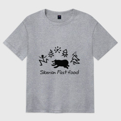 Женская футболка хлопок Oversize Siberian Fast food