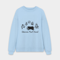 Мужской свитшот oversize без начеса хлопок Siberian Fast food