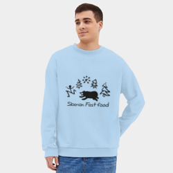 Мужской свитшот oversize без начеса хлопок Siberian Fast food - фото 2