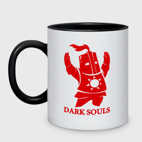 Кружка двухцветная Dark Souls, цвет белый + черный