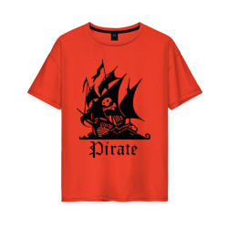 Женская футболка хлопок Oversize Пират