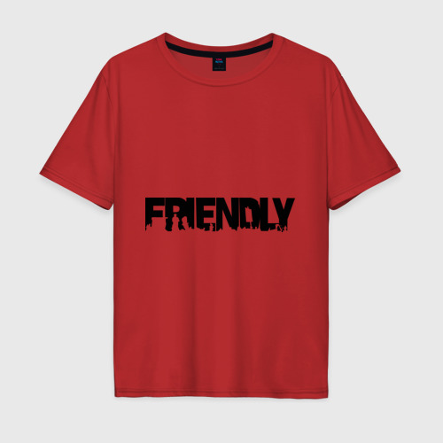 Мужская футболка хлопок Oversize I'm friendly, цвет красный