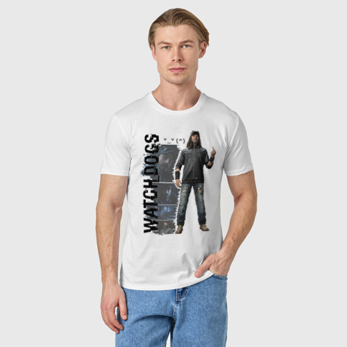 Мужская футболка хлопок Watch Dogs (T-Bone Grady), цвет белый - фото 3
