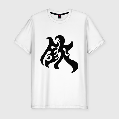 Мужская футболка хлопок Slim Японский иероглиф - Respect