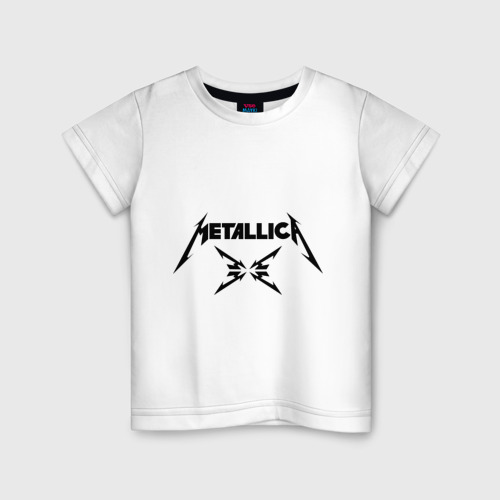 Детская футболка хлопок Metallica, цвет белый