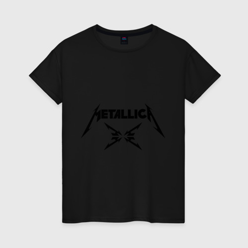 Женская футболка хлопок Metallica, цвет черный