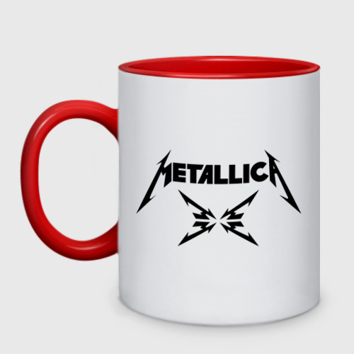 Кружка двухцветная Metallica, цвет белый + красный