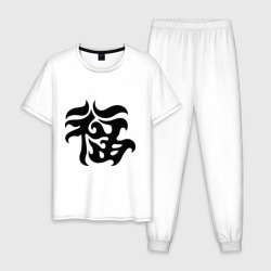 Мужская пижама хлопок Японский иероглиф - Удача