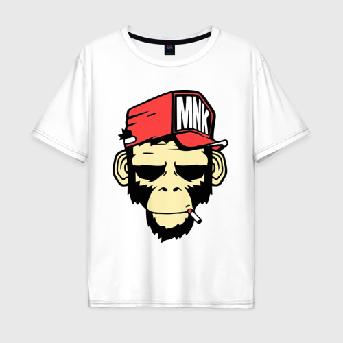 Мужская футболка хлопок Oversize Monkey Swag, цвет белый