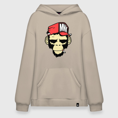 Худи SuperOversize хлопок Monkey Swag, цвет миндальный