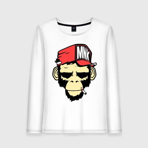 Женский лонгслив хлопок Monkey Swag, цвет белый