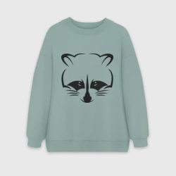 Женский свитшот oversize без начеса хлопок Енот