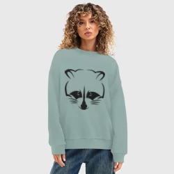 Женский свитшот oversize без начеса хлопок Енот - фото 2