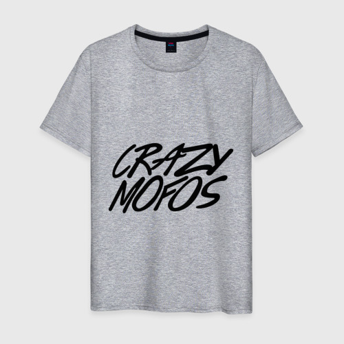 Мужская футболка хлопок Crazy Mofos, цвет меланж