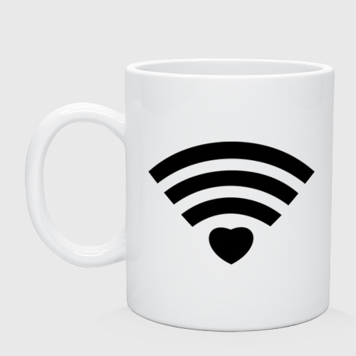 Кружка керамическая Wi-Fi Love, цвет белый