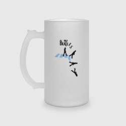 Кружка пивная матовое стекло The Beatles break down